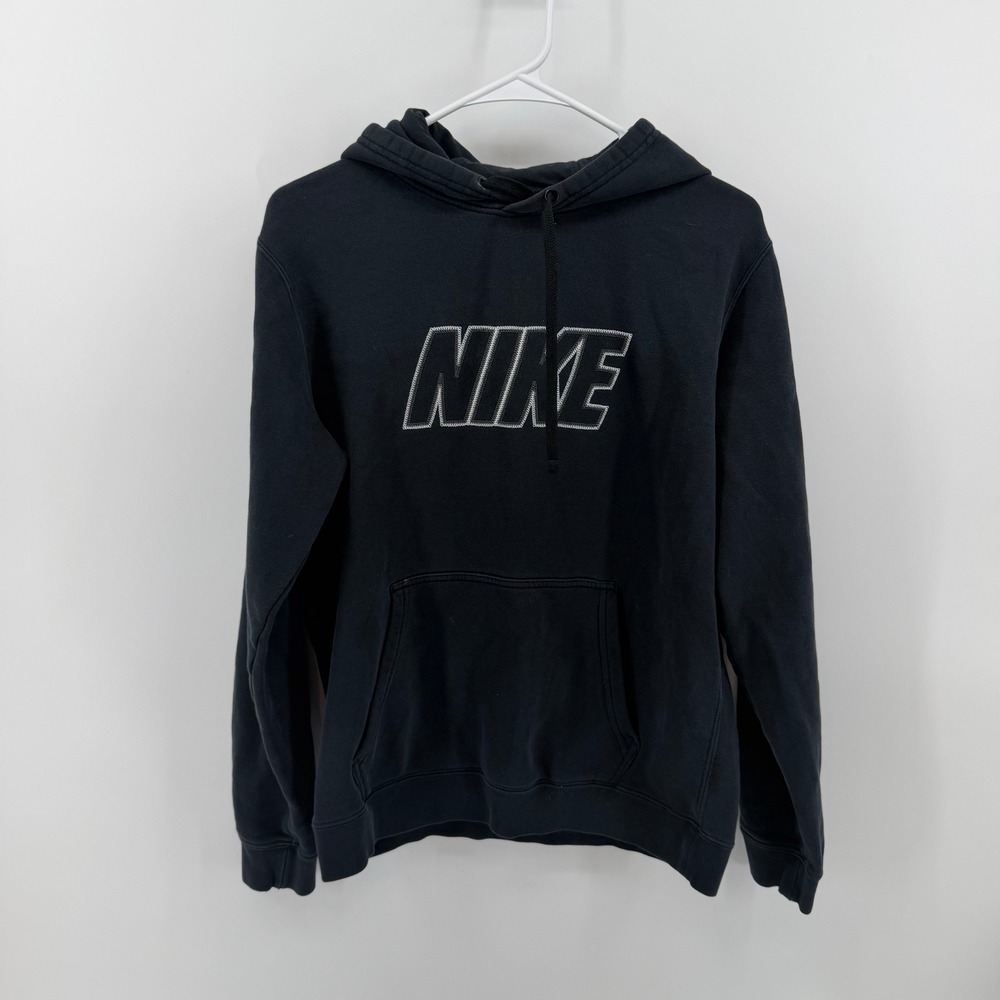 Nike Hoodie Womens Medium Black Embroidered Spellout Pullover